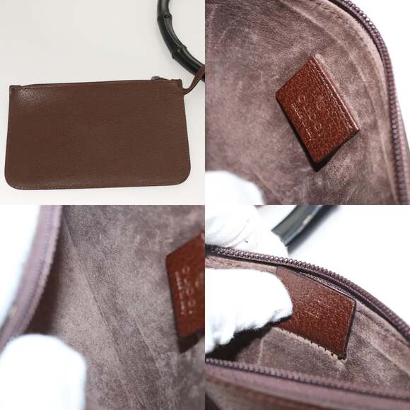 GUCCI Bamboo Shoulder Bag Leather Brown Gold 001 001 - Picture 12 of 12